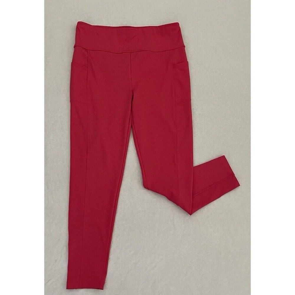 Spalding Womens Large Dark Pink Pocket Athletic High Waist Leggings